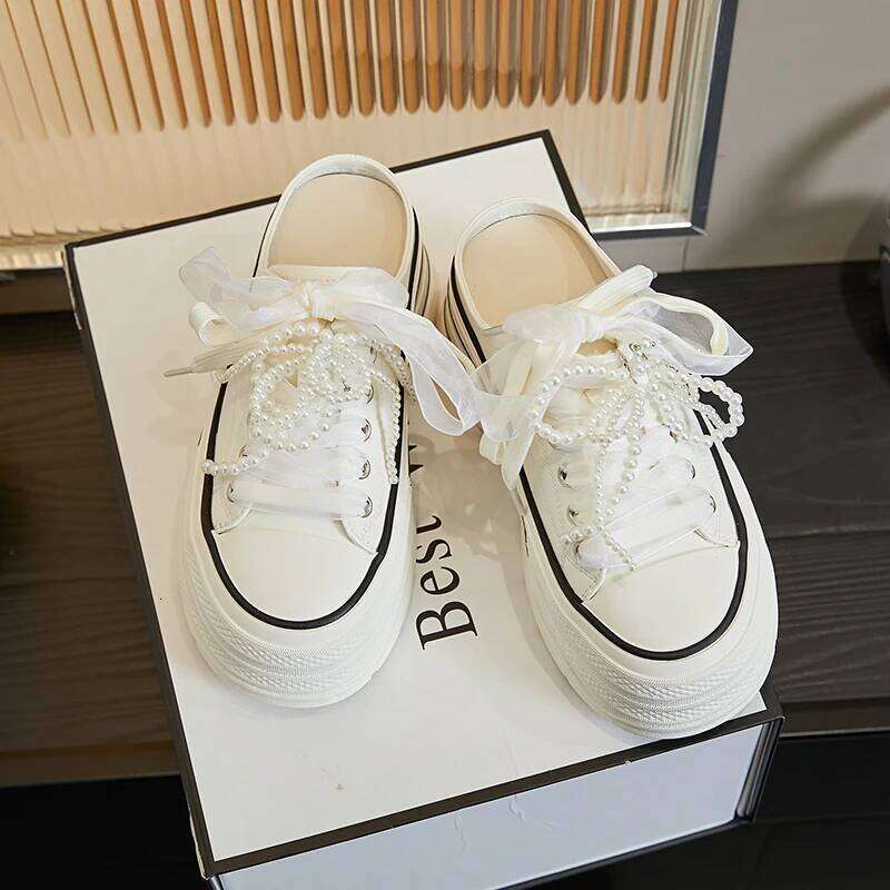 AUTUSPIN 5.5Cm Women Cover Toe Leisure Slippers Fashion Beards Slides Recycled Cowhide Soft Woman Mules Shoes Outdoor Tide