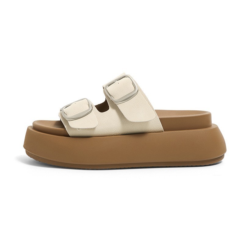 free shipping designer sandals Thick soled casual soft soled sandals worn as a single line beach slipper