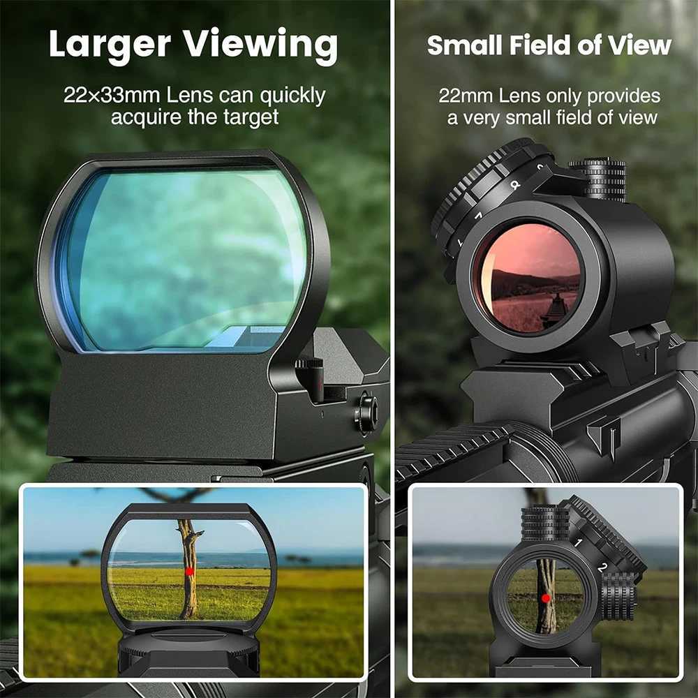 Tactical Red Green Dot Sight Scope Riflescope Hunting Optics Reflex Sight with 20mm Rail W250912
