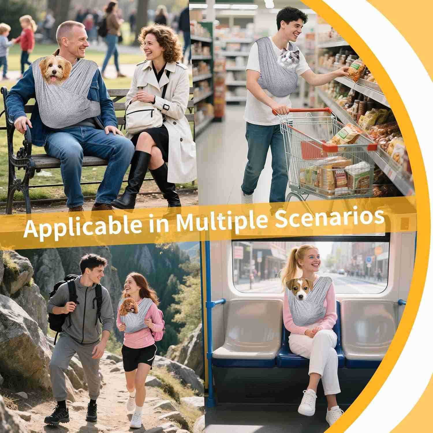 Carrier Sling Pet Carry Slings Front Pack Adjustable Dog Carriers for Small Dogs Portable Pet Carrier for Dogs Dog Backpack Carrier GreyW250912