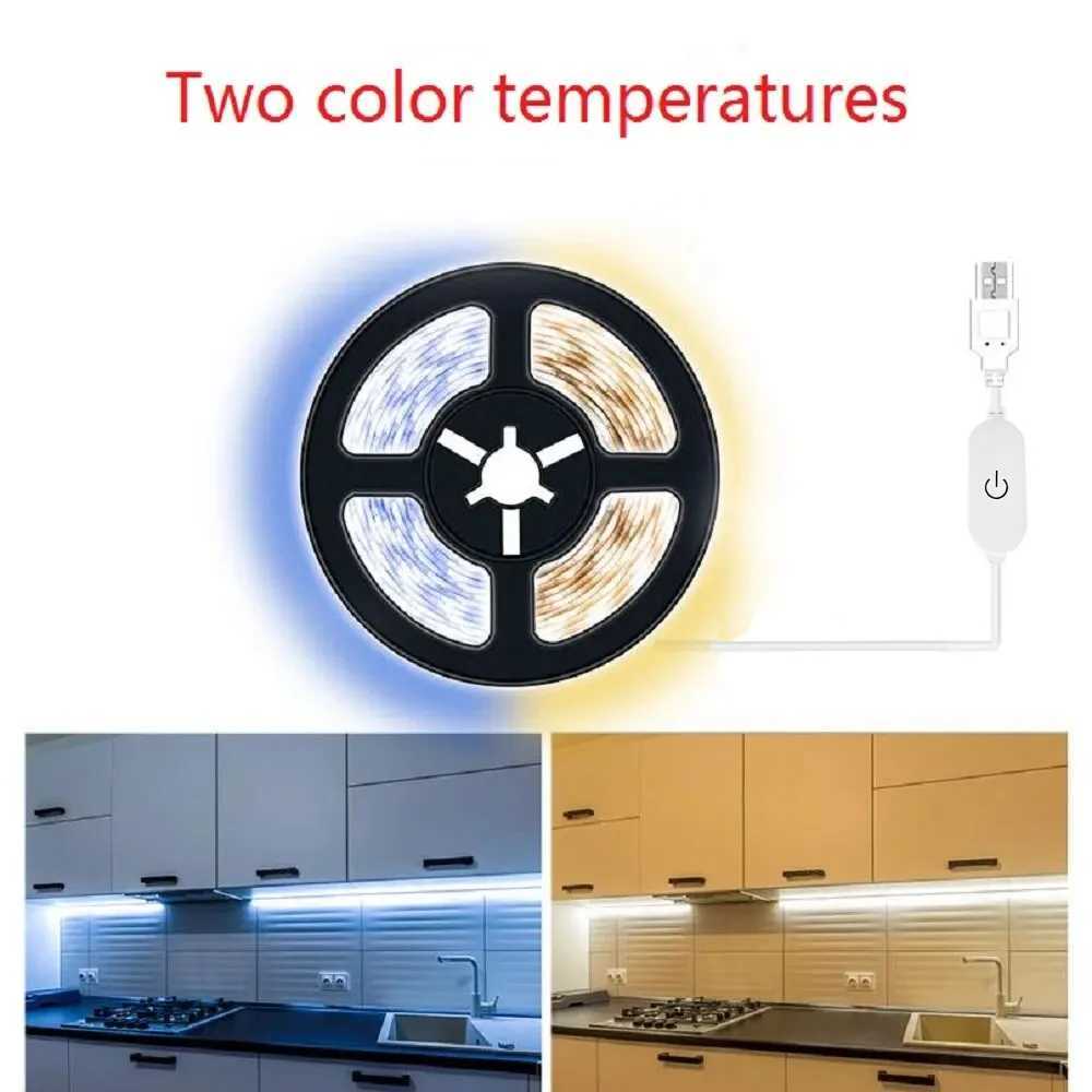 1M3M5M USB LED Strip Light 5V 30LEDsm 2835 Dimmable Flexible Lamp Tape For TV Backlight Room Kitchen Lighting Lamp Decoration C250912
