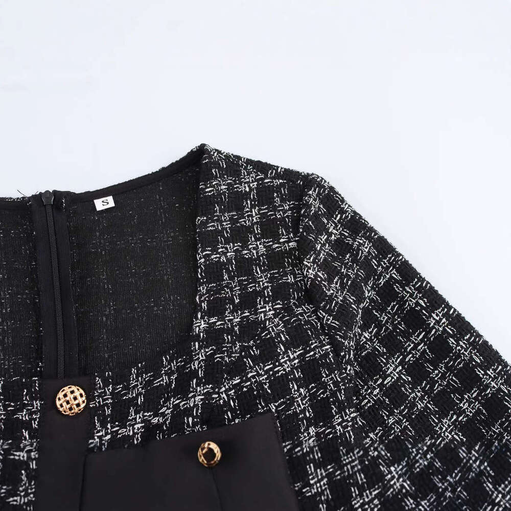 DHEssentials Spring New Dress Women's Fashion Simple Tweed Stylish Chanel Style Design Niche