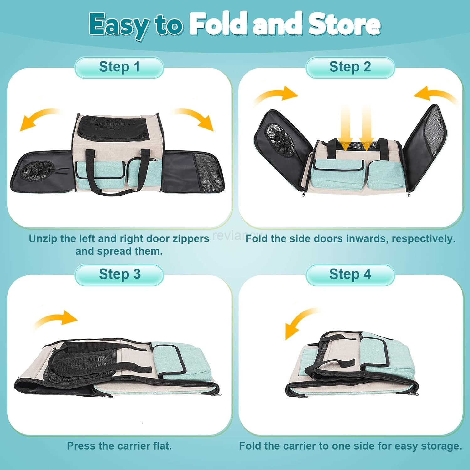 Small Dog Travel Carrier Bag Soft Sided Pet Travel Carrier for up to 15LBS Small Dogs Breathable and Comfortable for Car Trip Camping Outdoor Vet Hosp