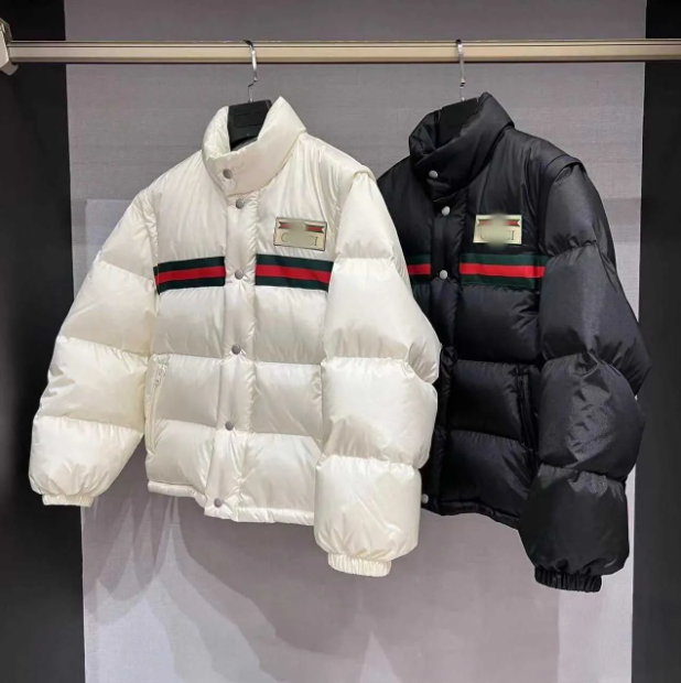 2025 man winter GG New Fashion Badge Color Stripe Letter Trend Thickened Warm Unisex Down Jacket Coat Top L250728