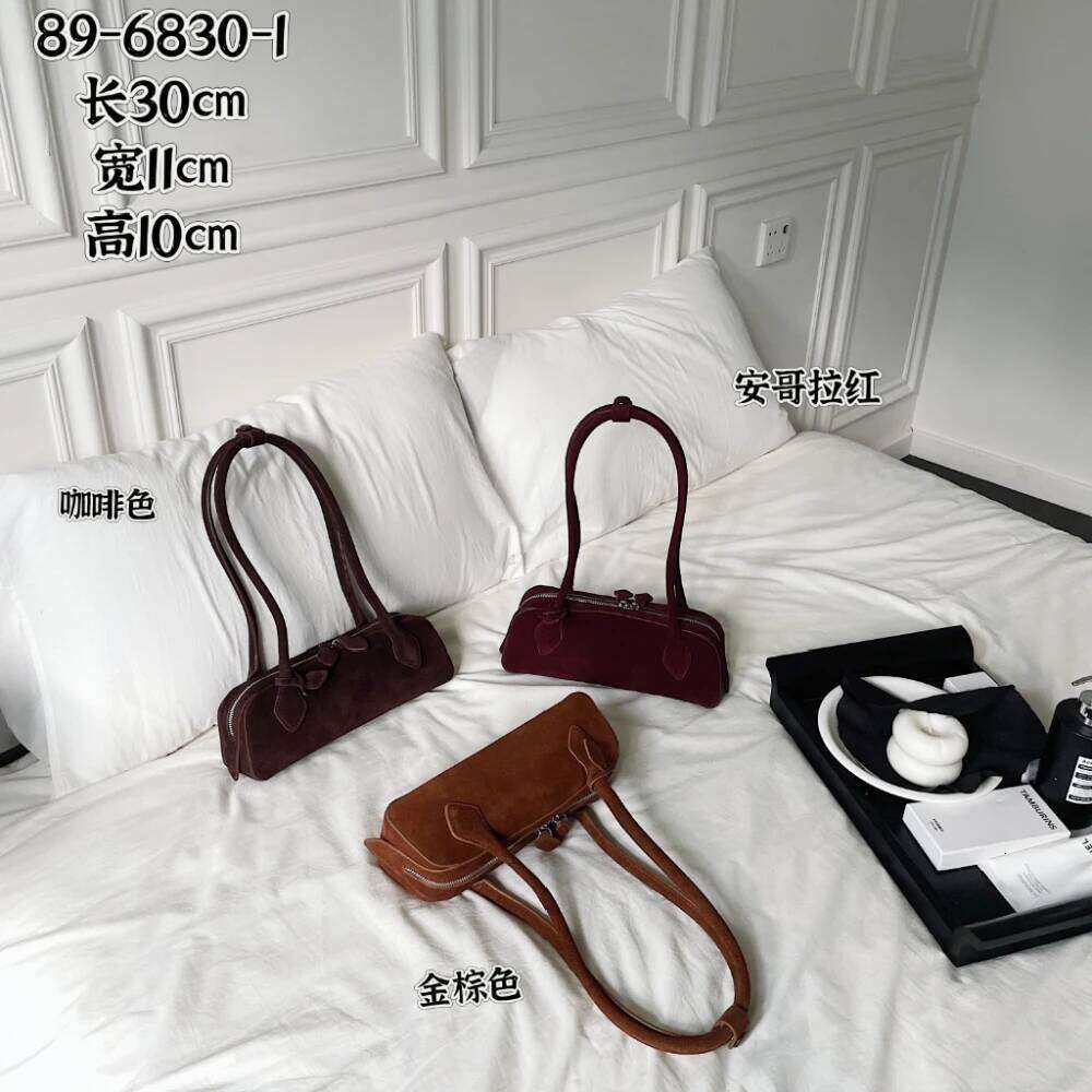 Customized Slender Sausage Shape French Niche Commuting Tote Matting Chamois Long Handle Women Handbag Armpit Shoulder Bag