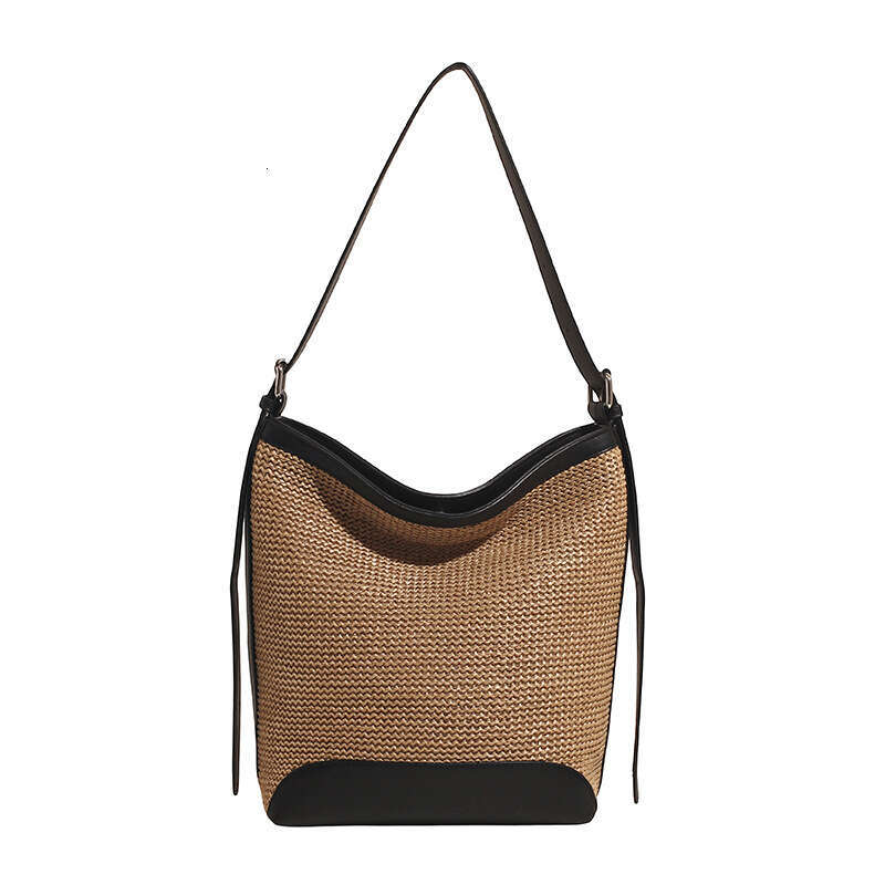 2025 New Korean Style Simple Woven Shoulder Designer Bags Large Capacity Underarm Fashion Trend Lightweight Bucket Bag