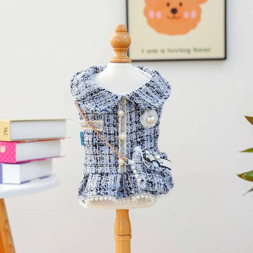 Dog dresses Little Luxe Pet Puffer Dress with Backpack Cozy Winter Outfit for Small Dogs Puppies Elegant Princess Costume Snap Button