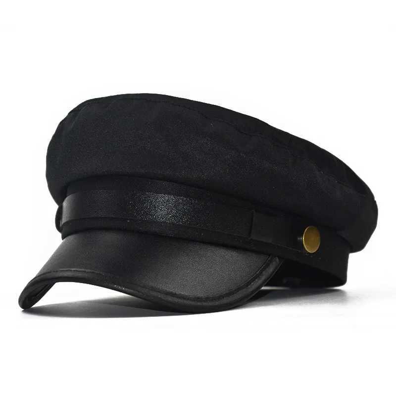 WenS Spring And Autumn AllMatch Retro FlatTop Beret Adjustab Casual Fashion Small Face Sun Hat ic Navy Hat G250910