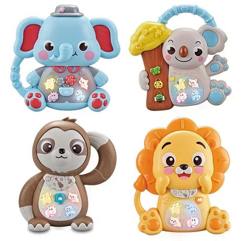Musical Toys for Toddlers Kora Elephant Lion Baby Piano Light Up Musical Toys Baby Girl Toys Toddler Early Education Baby Toys C250912
