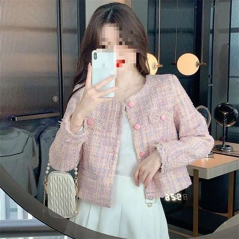 DHEssentials 2025 Spring and Autumn New Style Little Chanel Short Tweed Coat for Women Long Sleeve Socialite High-end French Slimming Top