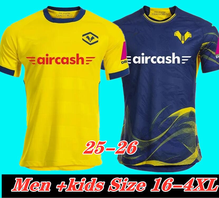 3XL 4XL 25 26 Hellas Verona Soccer Jerseys 2025 2026 special Anniversary FARAONI BARAK LAZOVIC KALINIC CAPRARI ILIC home away 3rd football shirts Men Uniforms THOMAS