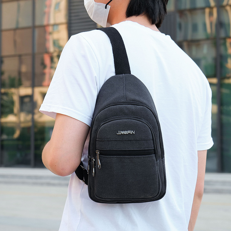 Free Shipping Men Chest Bag New Simple Water Resistant Canvas Retro Designer Bag Fashion Luxury Bag Backpack Large Capacity Wear Resistant Multi Layer