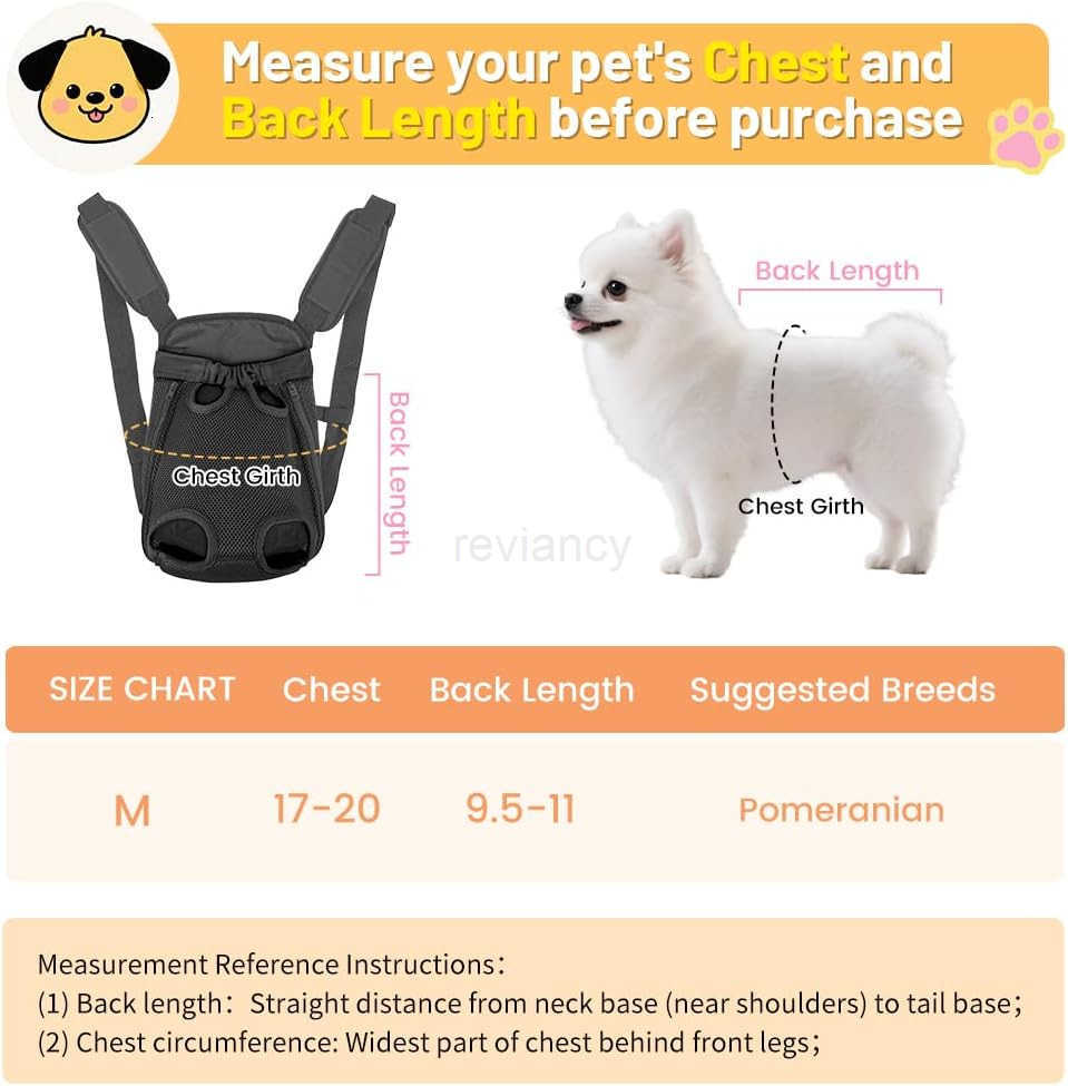 Dog Cat Backpack Carrier Dog Carrier Adjustable for Small Medium Dogs Pet Dog Front Chest Carriers Backpacks Puppy Carrier Sling Backpack Holder Papoo
