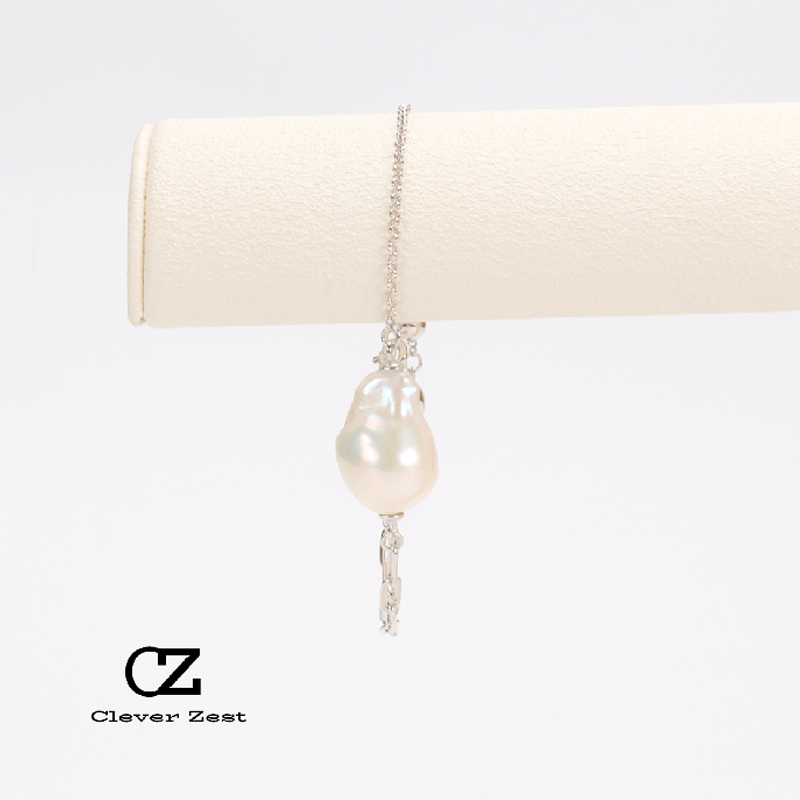 Natural Freshwater Baroque Pearl Bracelet Sterling Silver Freshwater Pearl Bracelet Stylish Layered Look Valentine's Day Gift