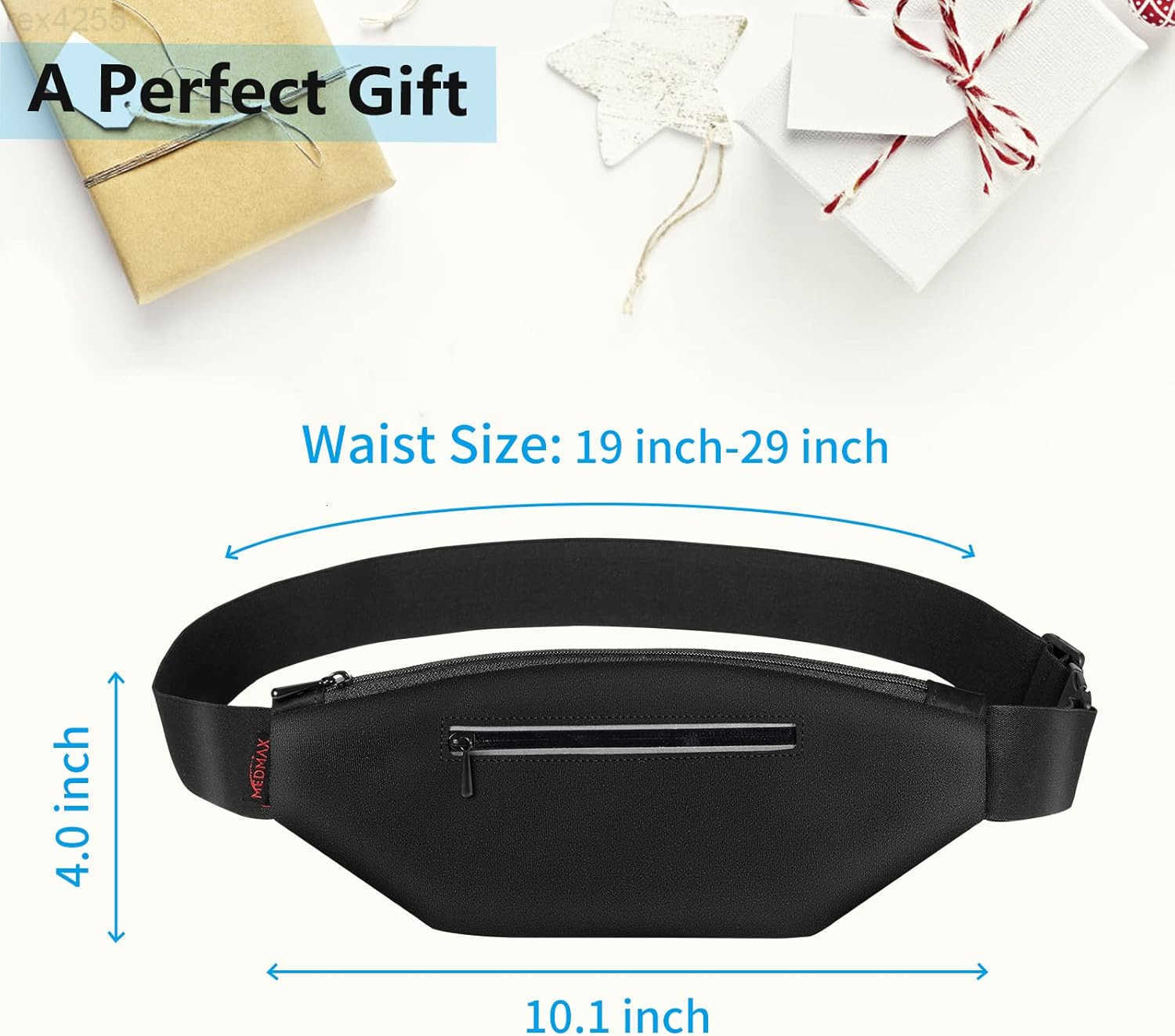 Running Belt with Adjustable Waist Insulin Pump Belt Holder Organizer Waist Pouch Epipen Medical Fanny Pack Bag Bag Only BlackW250912