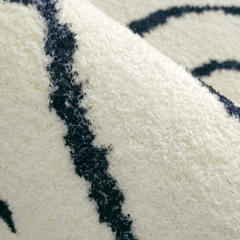 Modern Style Living Room Decoration Carpet Black White Lines Rugs for Bedroom Thicken Plush Study Floor Mat Home Fluffy Soft Rug C250912