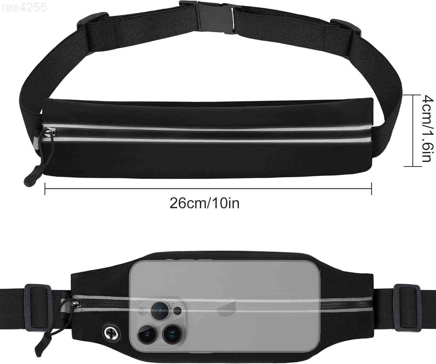 Slim Running Belt For Men and Women Waist Fanny Pack Phone Holder Pouch Bag Reflective Zipper Pocket Workout Cycling FitnessW250912