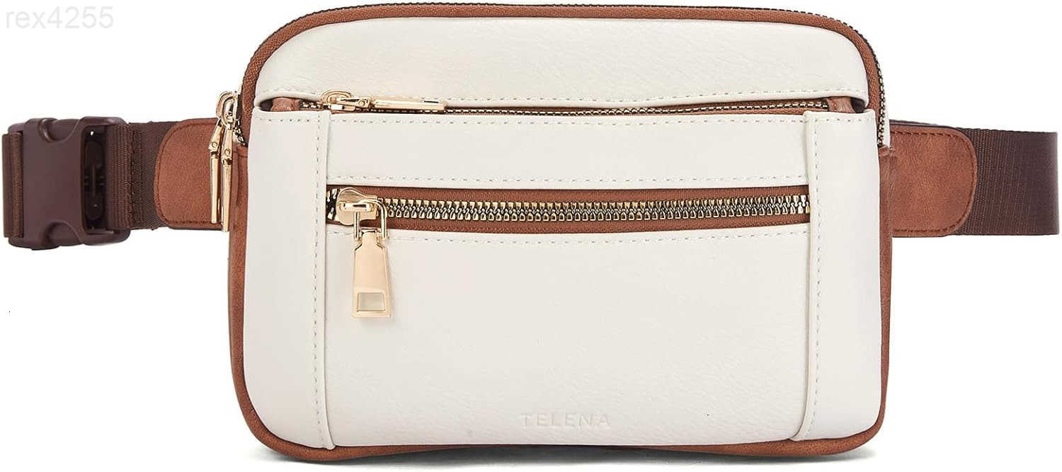 Fanny Packs for Women Cross Body Leather Belt Bag Fashionable with Adjustable Strap Beige BrownW250912