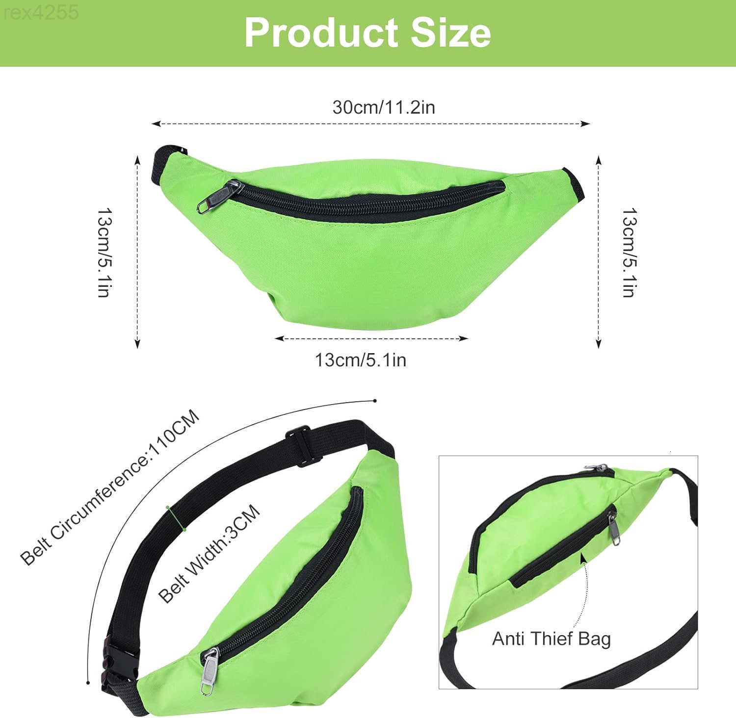 80s 90s Fanny Pack Neon Fanny Pack Party Waist Bags Lightweight Adjustable Belt Bag for Traveling Running Cycling Workout Rave Party Outdoor Activitie