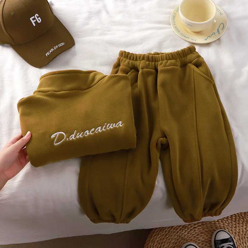 Boys Girls Plush Sets Children Autumn Winter Warm Fleece Suits Baby Thickened JacketsPants 2Pcs Outfits Kids Casual Clothing C250912