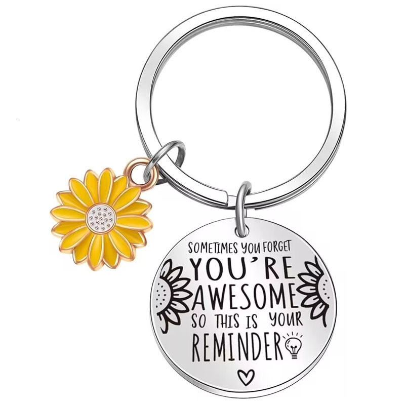Suower suowe Daisy Pendant Friend Birthday Thanksgiving Gift Stainless Steel Keychain