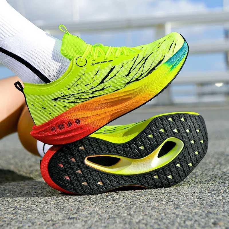 Mens Cushioning Sneakers New Breathable Speed Running Shoes Fluorescent 30 Carbon Plate Women Outdoor Non Slip Jogging Shoes W250912