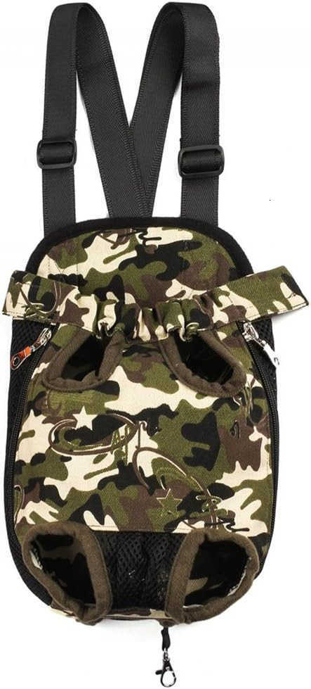 Pet Dog Puppy Cat Carrier Five Holes Backpack Double Shoulder Straps Canvas Cotton Front Chest Backpack BagLeopard SmallW250912