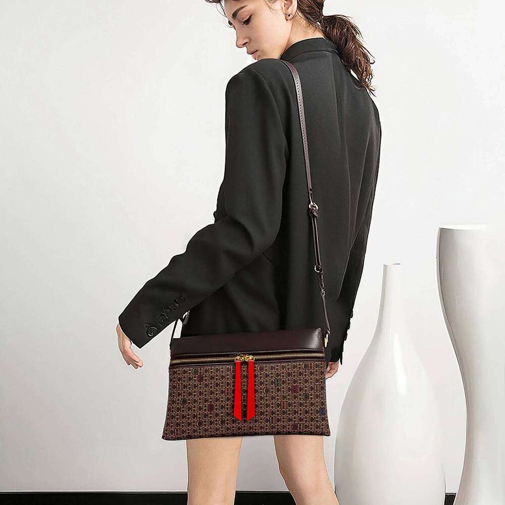 Ladies' Shoulder 2025 Autumn New Coffee Zipper Phone Detachable Crossbody Bag