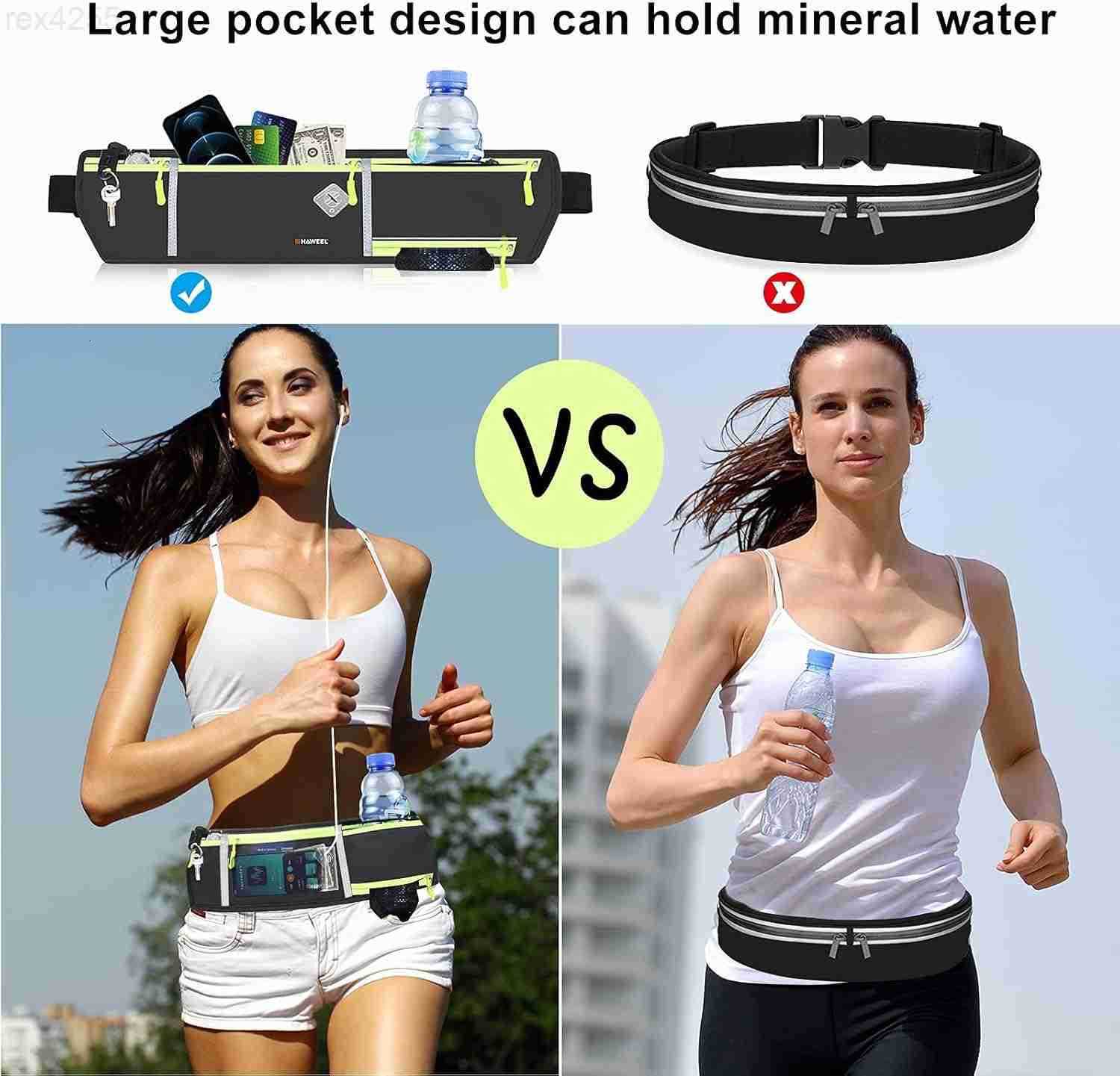 Running Fanny Pack Waist Bag Phone Holder Belt with Water Bottle Holder Suitable for Runner Cycling Hiking Accessories for iPhone 12 Plus Samsung Gala