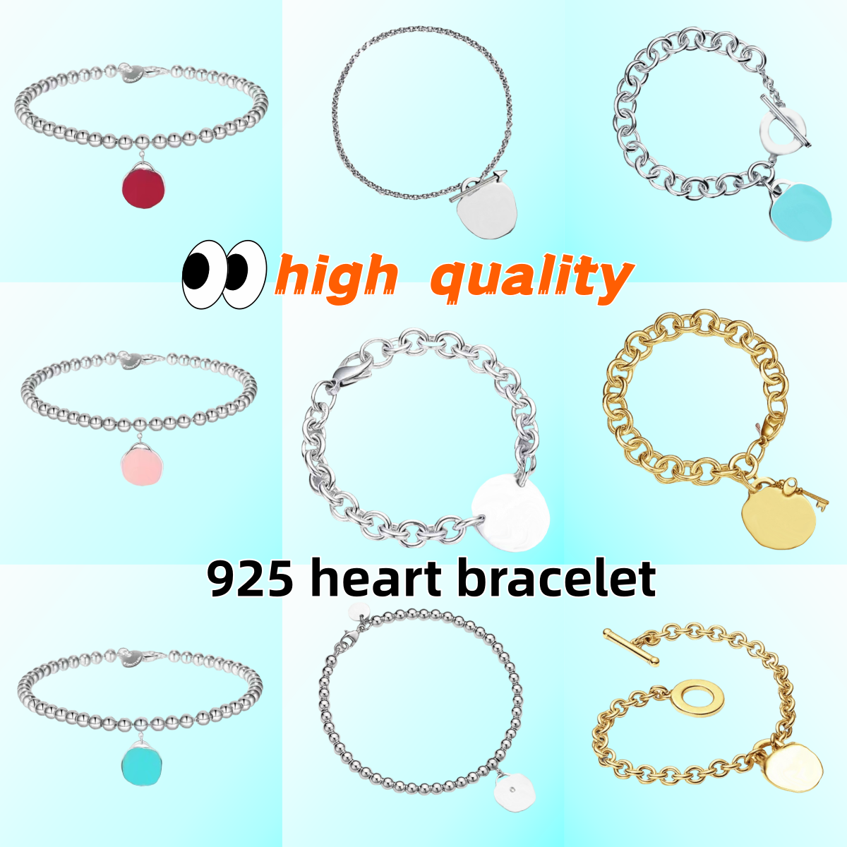 heart bracelet 925 sterling silver jewelry designer bracelets diamond double heart charm key arrow bracelet designer charms womens bracelete luxury jewelry zl09