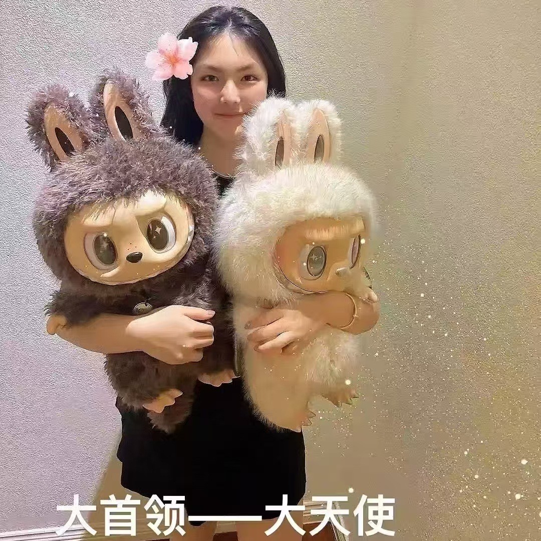 Original zimomo big leader 58cm cloudy and sunny archangel high quality labubu plush vinyl doll blind box doll trendy play doll