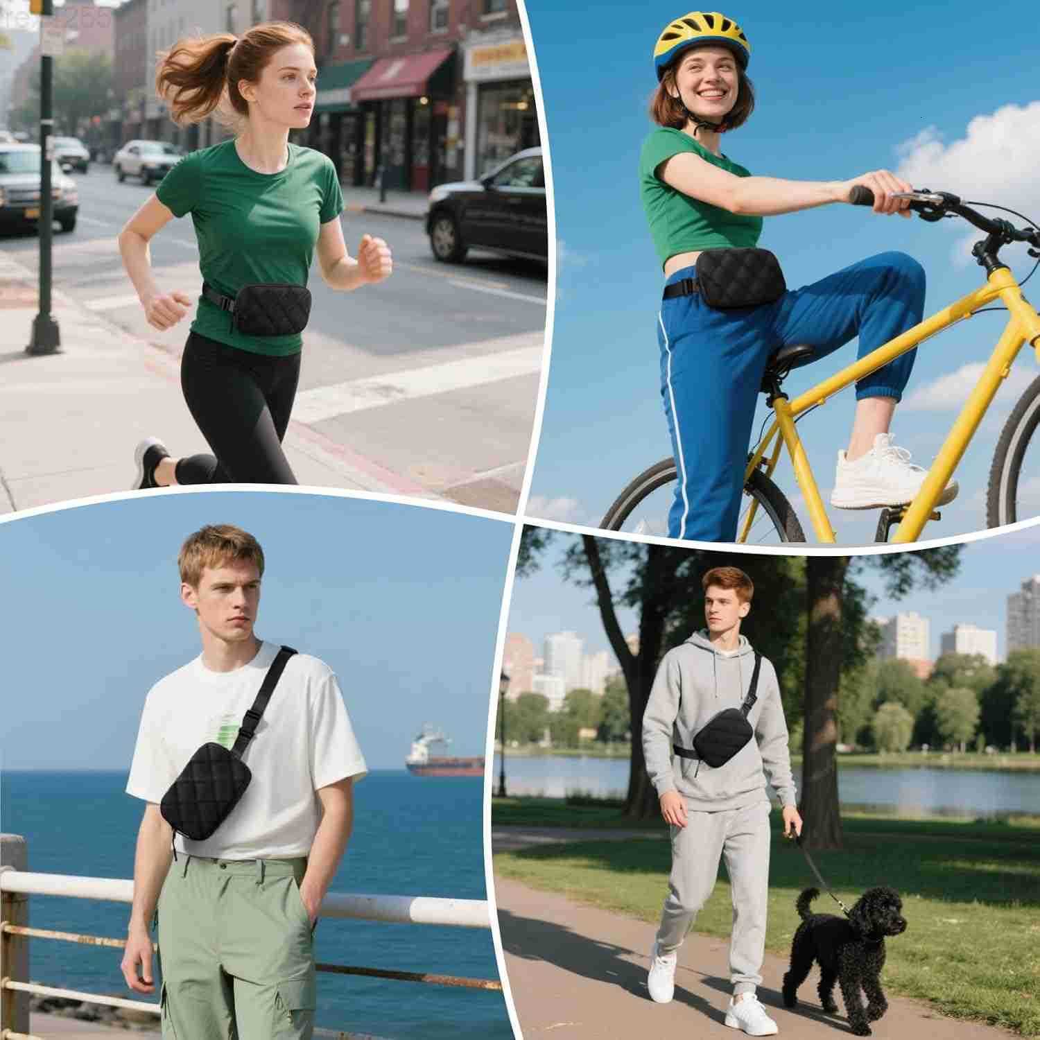 Fanny Pack for Women Men Waterproof Belt Bag with Adjustable Strap Back AntiTheft Zipper Pocket Lightweight Crossbody Bag for Travel Workout Running B