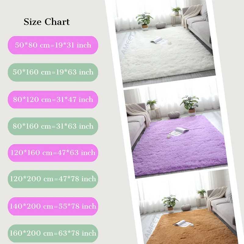 Solid Fluffy Carpets For Living Room Soft Velvet Long Hair Shaggy Rugs For Bedroom Pink Purple Big Size Kids Room Plush Carpet C250912