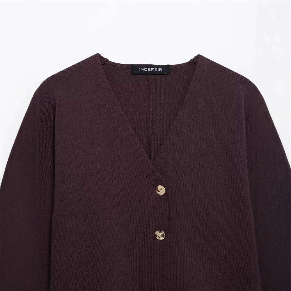 DHEssentials Spring New Knitted Sweater Round Neck Solid Color Loose Pullover Women's Little Chanel Style 4192144