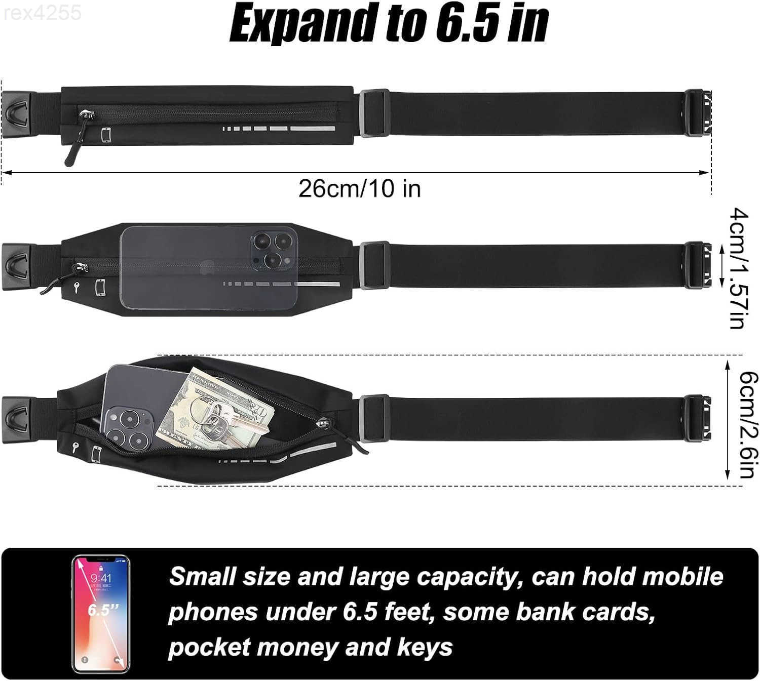 2 PCS Slim Running Belt Fanny Pack Running Phone Holder Runners Pouch Waist Pack for Workout Money Belt Running Gift Gear Accessories for Women Men Wa
