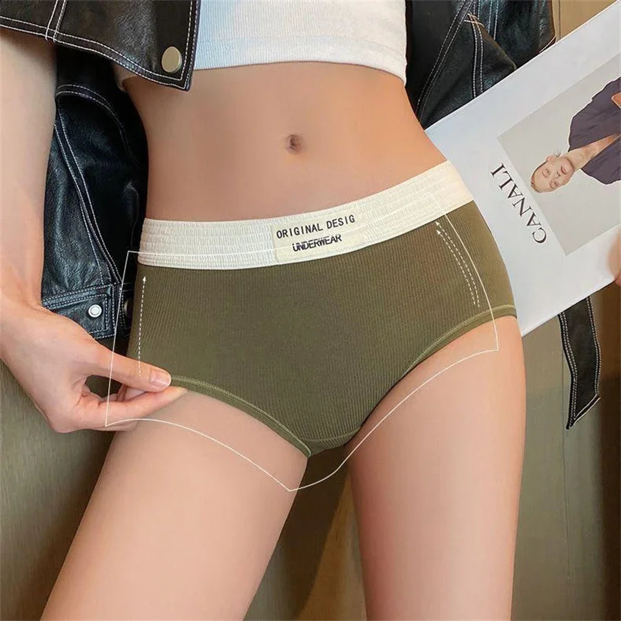 3PCSset Fashion Seamles Panties Underpanties Sports Soft Female Underwear Letter Sexy Pure Cotton Womens Intimates y250912