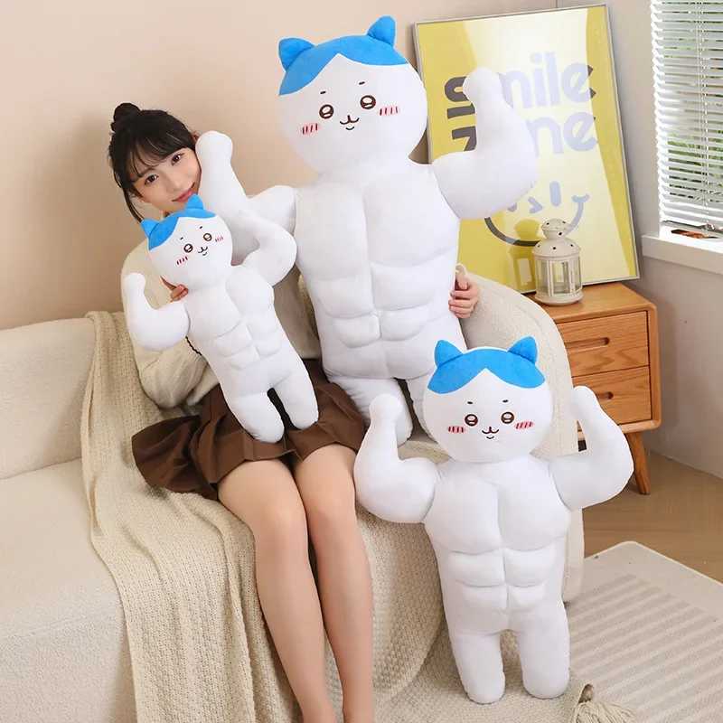 Big Size Creative Strong Hachiware Chiikawa Plush Toy Japanese Style Stuffed Muscle Usagi Plushies Funny Cuddly Doll Lovely C250912