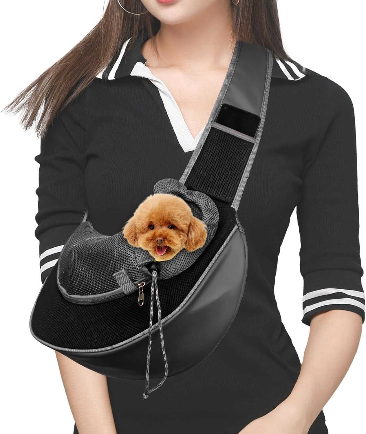 Pet Dog Sling Carrier Pocket Adjust Strap AntiFalling Design Breathable Mesh Travel Safe Sling Bag Carrier for Dogs CatsW250912