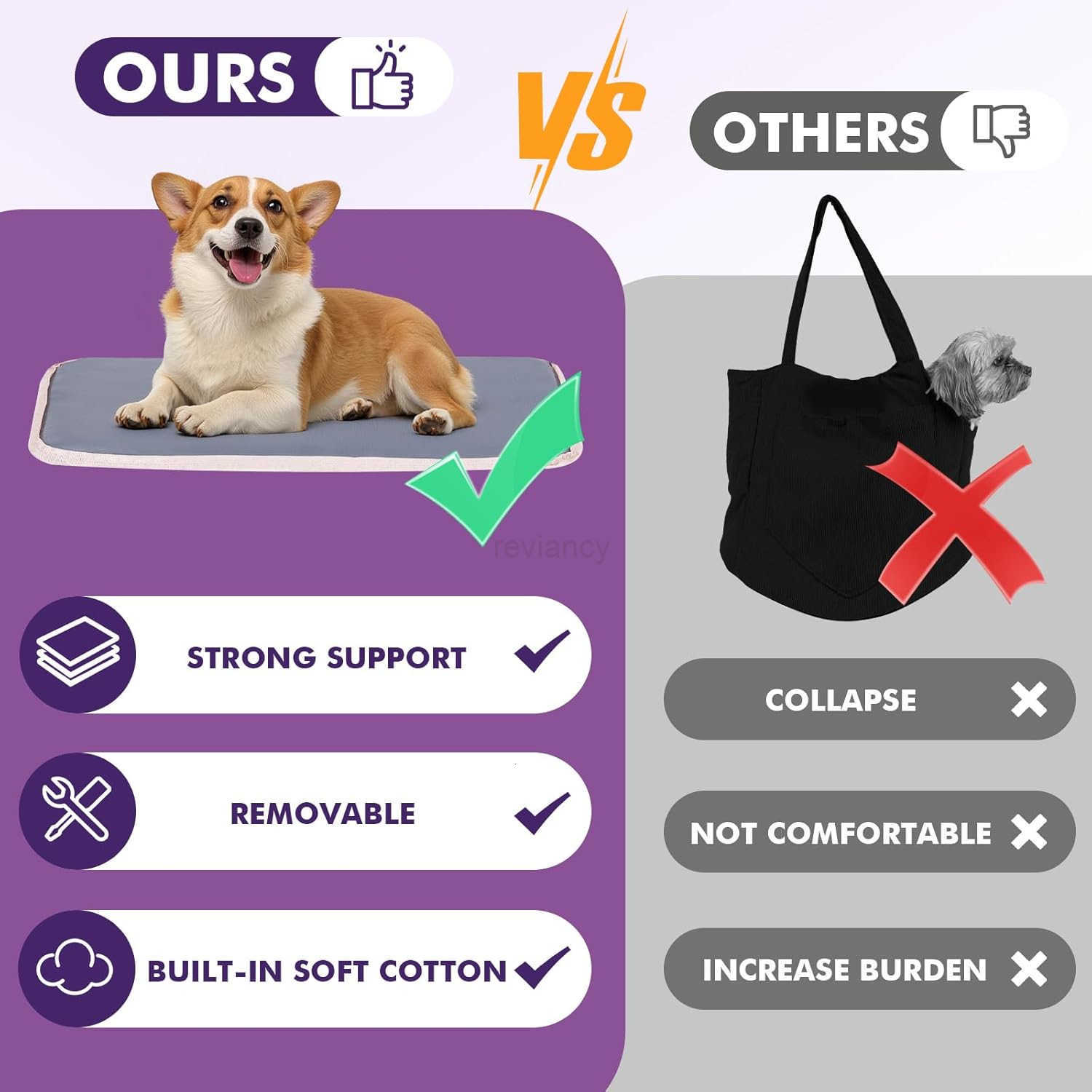 Dog Purse Carrier for Small Dogs with Pocket Lightweight Dogs and Puppies Tote Bag Carrier Dog Carriers Soft Sided for Puppy Cat Rabbit Shopping Trave