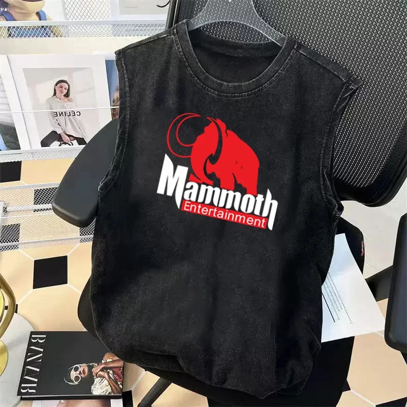 Mens Graphic T Shirt Oversized Sleeveless Vest Vintage Washed Print Womens Tank Tops Y2K Gym Clothes Summer 2025 250912