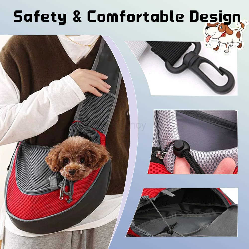 Pet Dog Sling Carrier Bag Hand Free Pet Sling Adjustable Travel Shoulder Carrier Puppy Tote Purse for Small Dogs and CatsW250912
