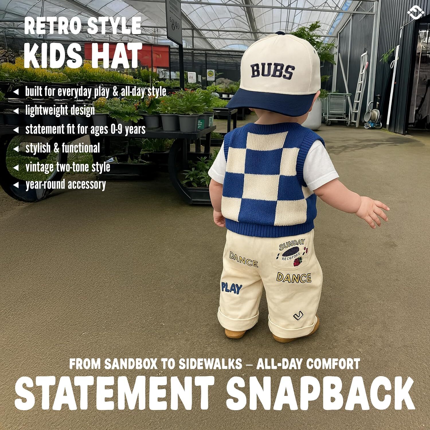 Fashion Premium Kids Trucker Hat Vintage Snapback Baseball Cap Toddler Designs, Infant Sizes