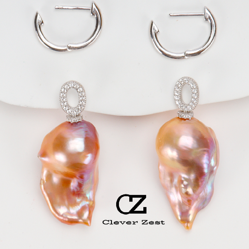 Natural Freshwater Baroque Pearl Earrings Sterling Silver Freshwater Pearl Hooks Stylish and Versatile Trendy Anniversary Gift Best Friend Gift