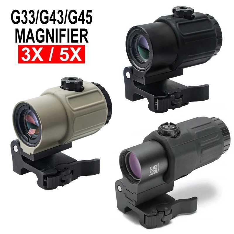 Tactical G33 G43 G45 Sight Fixed 3X 5X Magnifier Scope With Switch to Side Quick Detachable QD Mount For Airsoft Hunting W250912