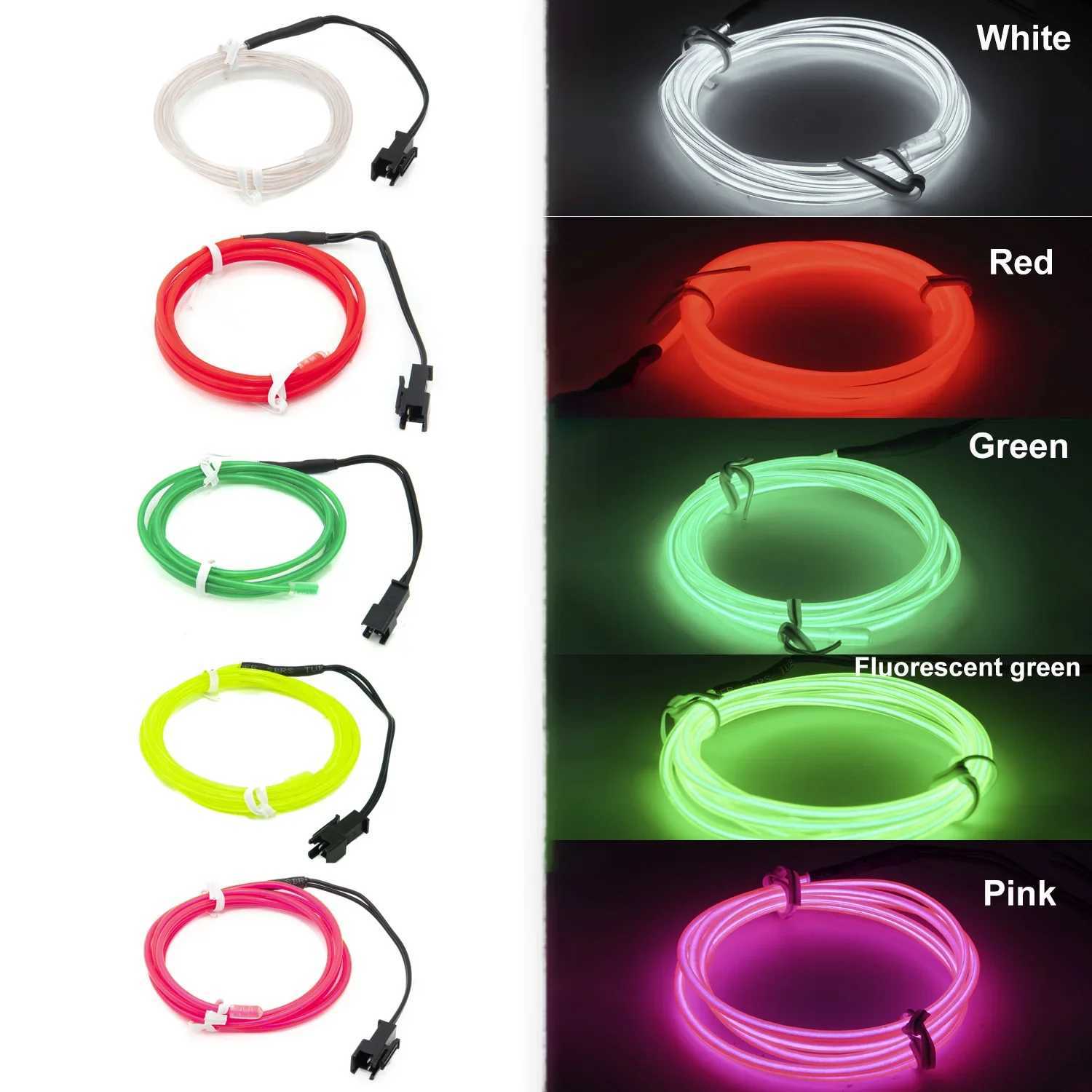 15m 10m EL Wire Flexible Neon Light Glow EL Draht Seil Rohr band wasserdichte LED Neon Lichter Schuhe Kleidung Auto De C250912