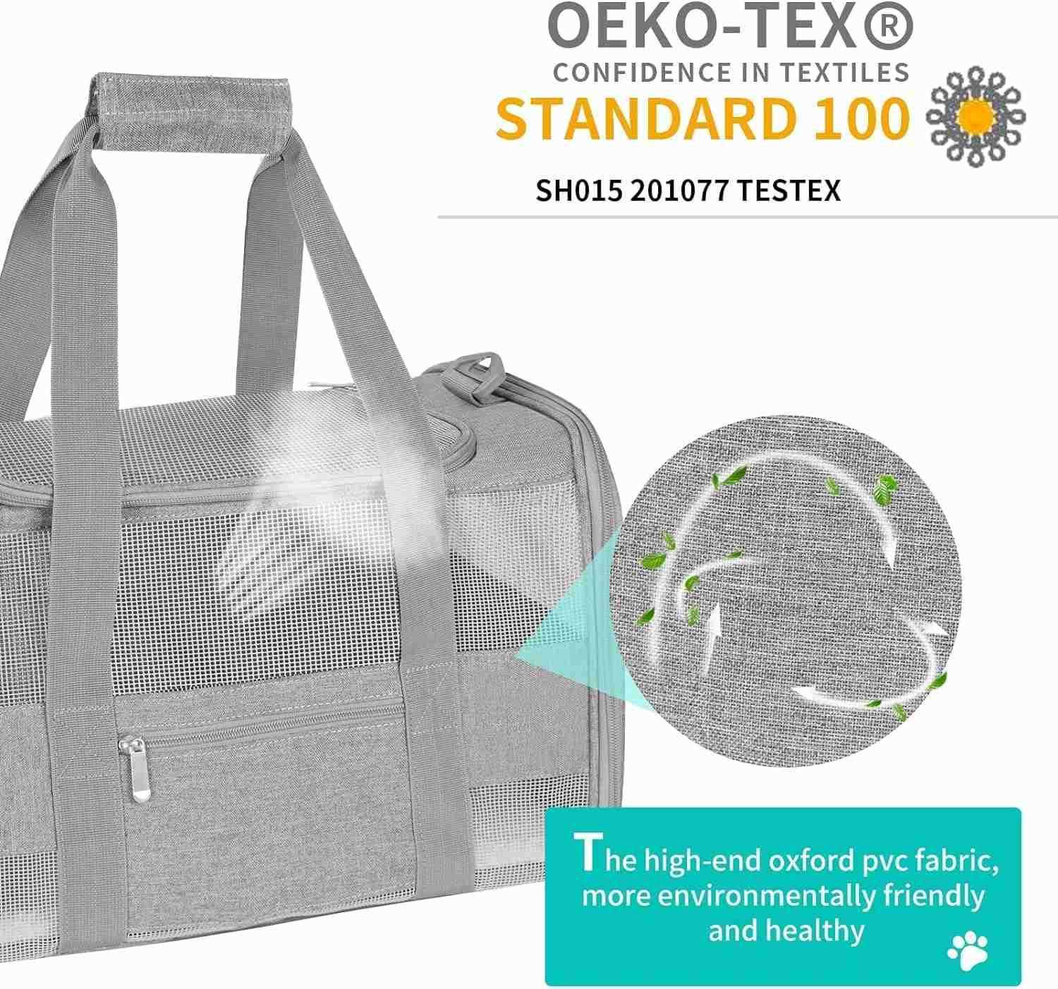 Cat Carrier Pet Carrier for Small Dogs Cats Puppies Under 15 Lbs TSA Airline Approved Carrier Bag Soft Sided Dog Travel Carriers Cat Carriers with Ref