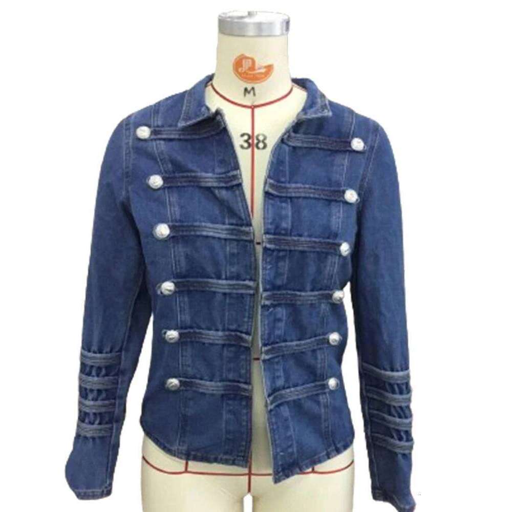 Vintage Button Jacket For Women Stand Collar Spring Winter Slim Casual Retro Jeans Outerwear Haruku Denim Coat