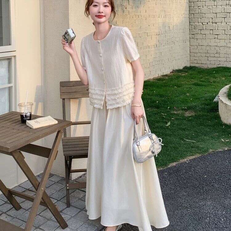 DHEssentials Lightweight Chanel Style Fashion Ruffled Short Sleeve Blazer 2025 Summer New Design Single Top for Women