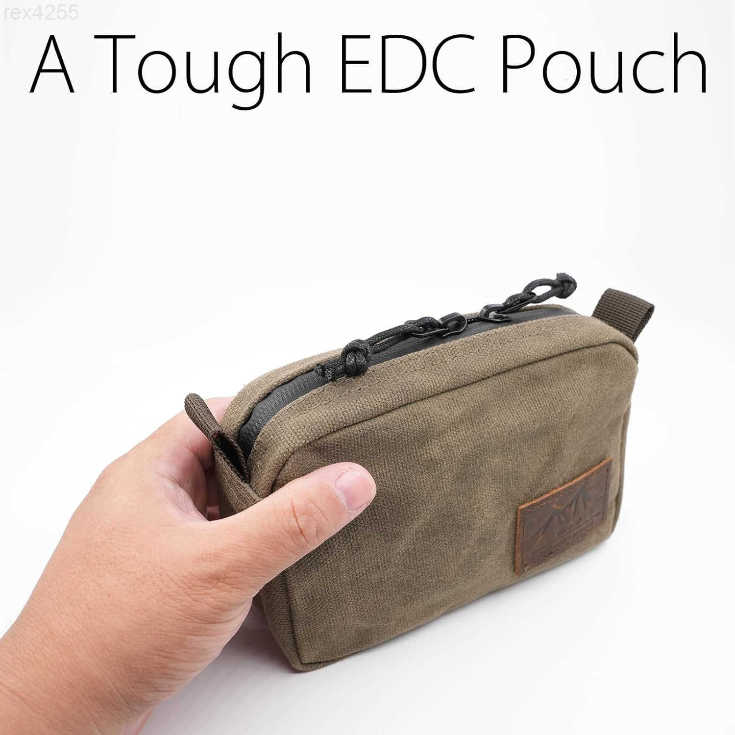 Belt Pouch for Men Women YKK Zippers EDC Pouch Belt Bag Waist Pack for Hiking Water Resistant Waxed Canvas OliveW250912