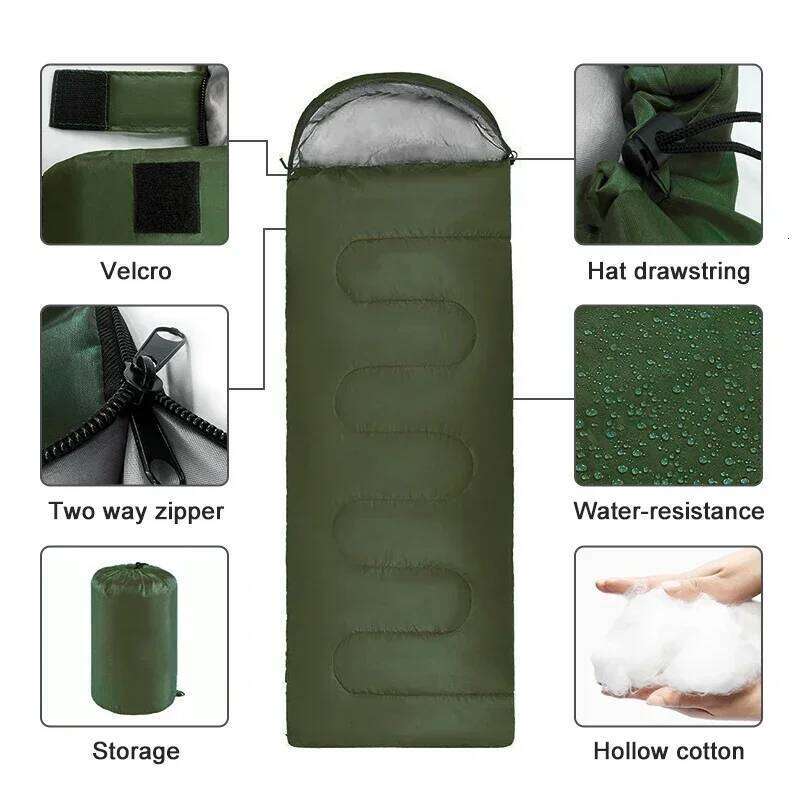 Camping Lightweight 4 Season Warm Envelope Backpacking Outdoor Cotton Winter Sleeping Bag
